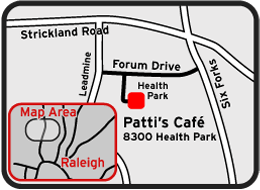 North Raleigh Leads map to meeting place at Stone Wolf Coffee